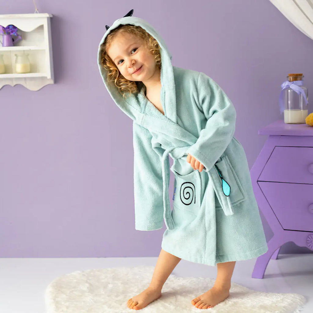 FancyPure™ Milk&Moo Sangaloz Kids Bathrobe 🛁🧸 | Ultra-Soft Hooded Cotton Robe (Ages 2–4)