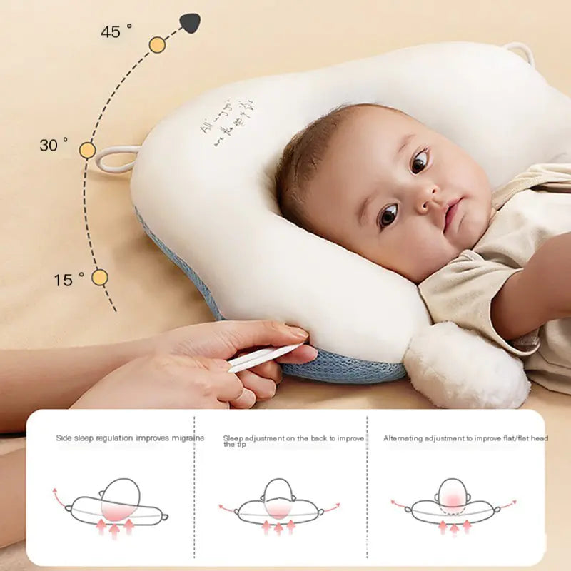 FancyPure™ Baby Head Shaping Pillow 🌙🧸 | Soft U-Shaped Support for Newborns & Kids